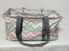 Thirty-One Large Utility Tote Chevron Embroidered 