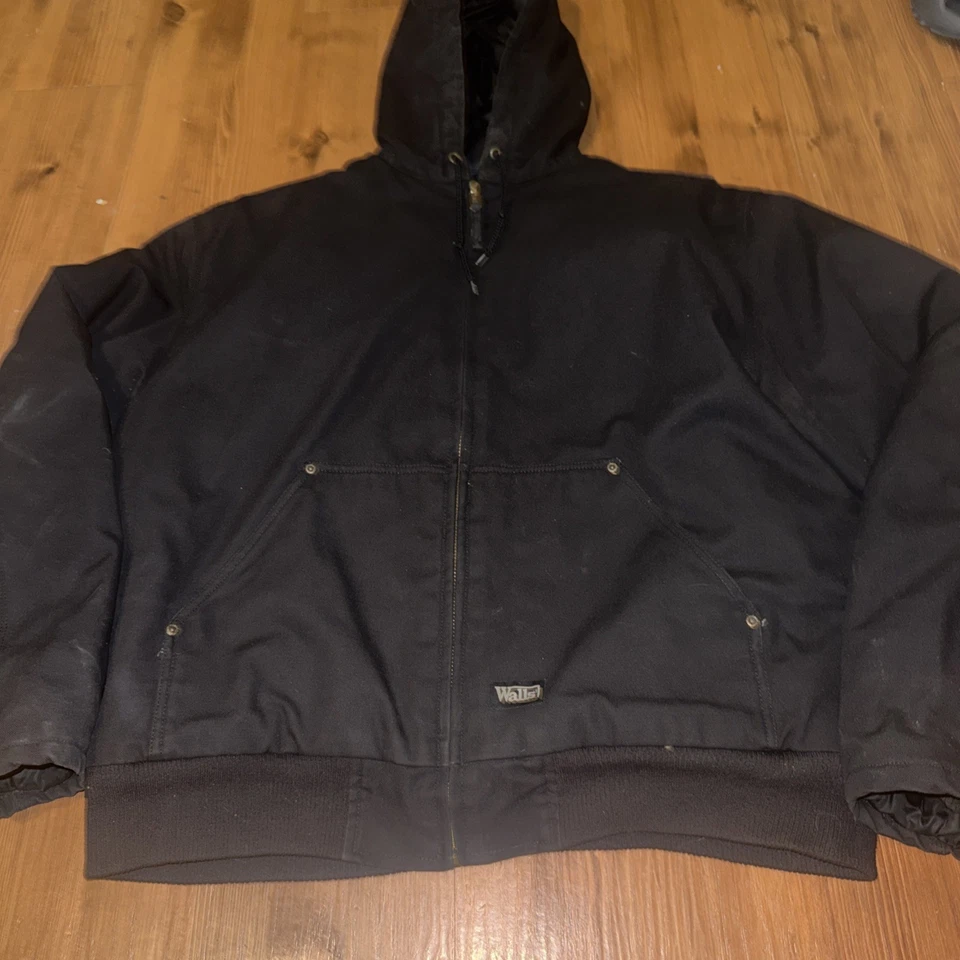 Chaqueta de Colección Paredes Grande Negra Forrada Lona Tareas Blizzard Pruf Abrigo Foto 2 de 4