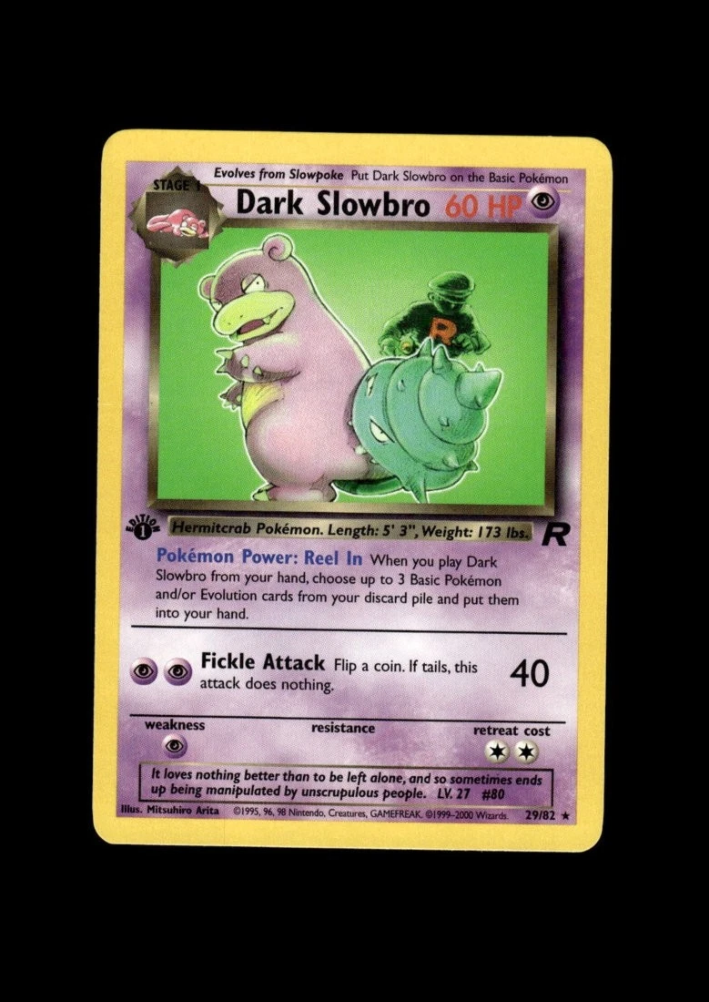 Dark Slowbro 英語版 29/82 ERROR Pokemon DARK SLOWBRO 1st Edition