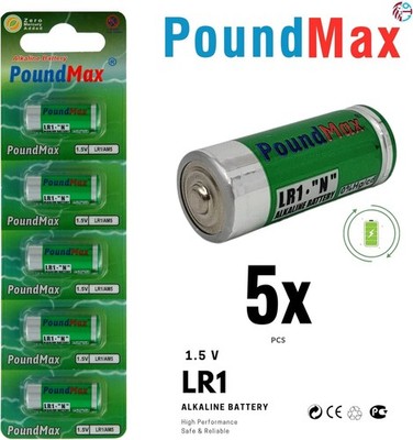 5x PoundMax 910A LR1N Typ MN9100 Alkaline Batterien, 1,5 V, E90, LR1,Lady,AM5