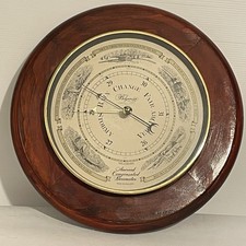 Vintage Belgravia Aneroid Compensated Barometer Wooden Base Made in England Vtg