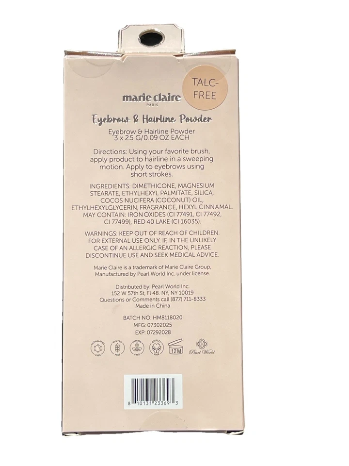 MARIE CLAIRE “Paris” Eyebrow & Hairline Powder (Med to Dark) NIB - Fast + Gift ! - Image 2 of 4