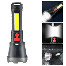 High Powered LED Flashlight Super Bright Torch USB Rechargeable Lamp CW