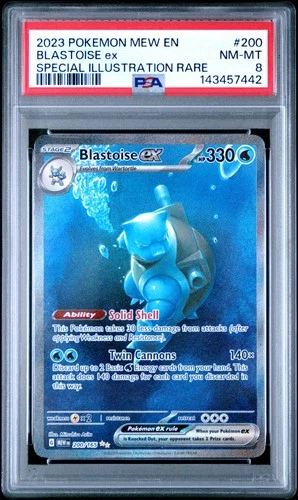 2023 POKEMON MEW EN-151 SPECIAL ILLUSTRATION RARE #200 BLASTOISE EX PSA 8