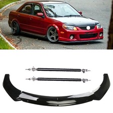 For Mazda Protege Front Bumper Lip Spoiler With Strut Rod Gloss Black Body Kits For Mazda Protege Front Bumper Lip Spoiler With Strut Rod Gloss Black Body Kits