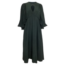 Zimmermann Keyhole Balloon-Sleeve Crepe Midi Dress In Viscose Women Green L