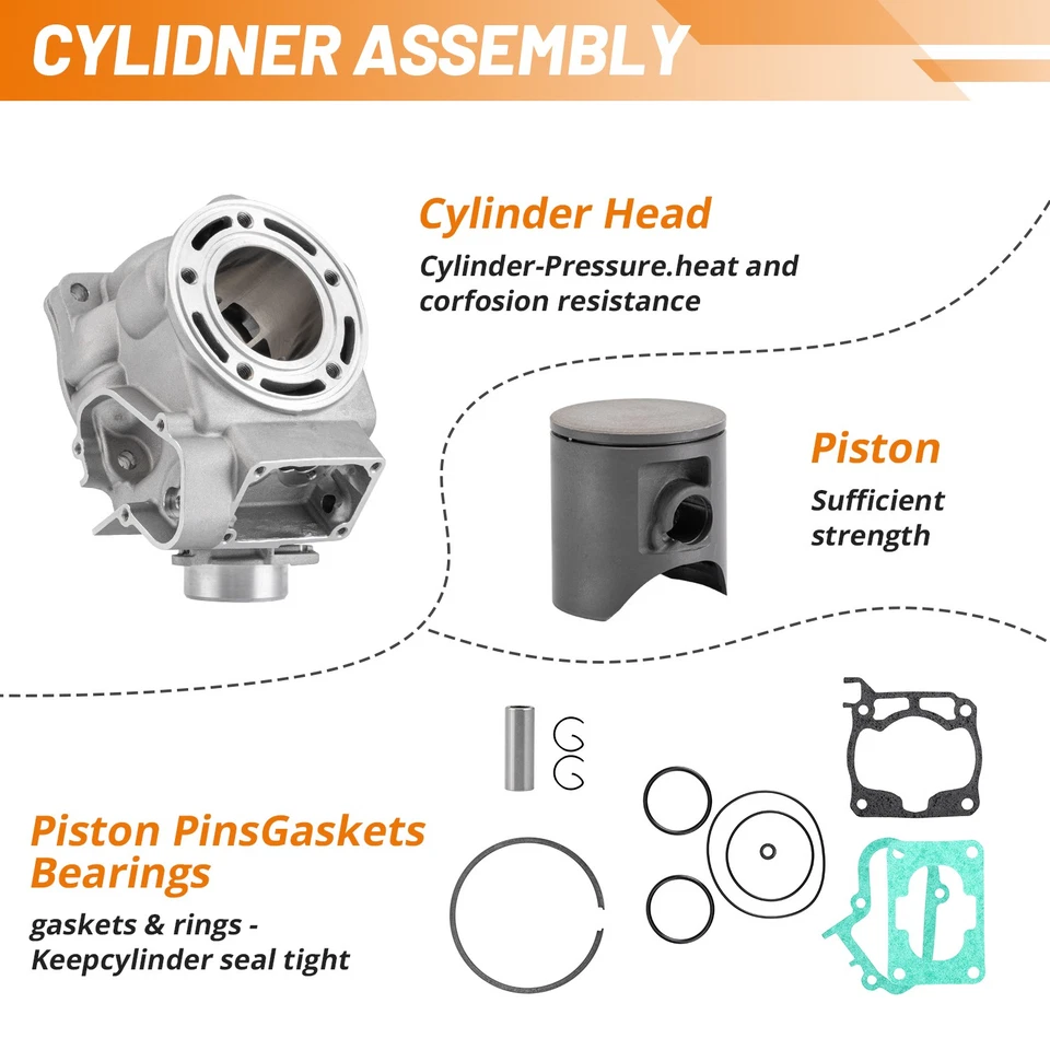 COMPLETE OEM TOP END PISTON KIT W/ GASKETS FOR 2005-2021 YAMAHA YZ125 YZ 125 - Image 4 of 4