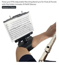 Flute Lyre FP10 Marching Band Flip Folder w 10 Sheet Music Sleeves
