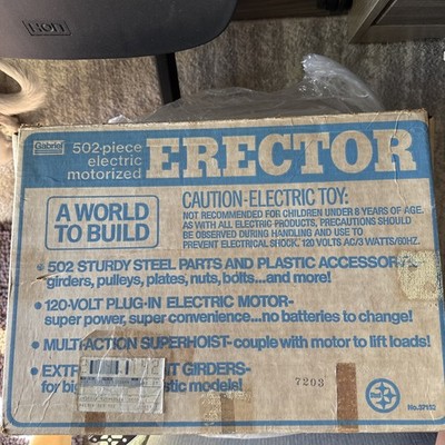 Gabriel Motorized Erector 502 Piece RARE FIND Vintage 1970s N0.37152 No Motor!