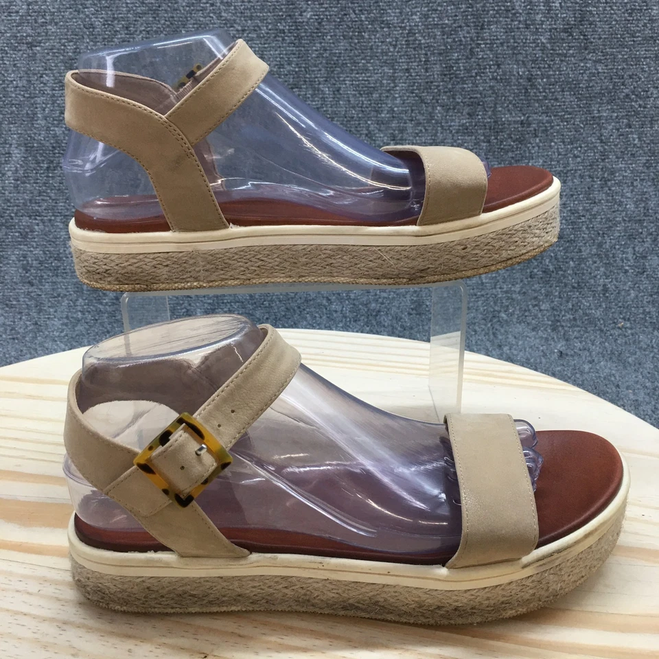 Mia Sandals Womens 9 M Carlyn Espadrille Brown Faux Leather Casual Ankle Strap - Image 2 of 4