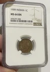 U.S. - 1909 Indian Head Cent (NGC MS 64 BN)