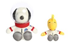 Aurora Peanuts 2 Pc Spacesuit Astronaut Plush Set, 10" Snoopy and 6.5" Woodstock
