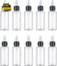 10PCS 1Oz Squeeze Bottle with Twist Top Caps,Plastic Extruded Liquid Bottle Sm