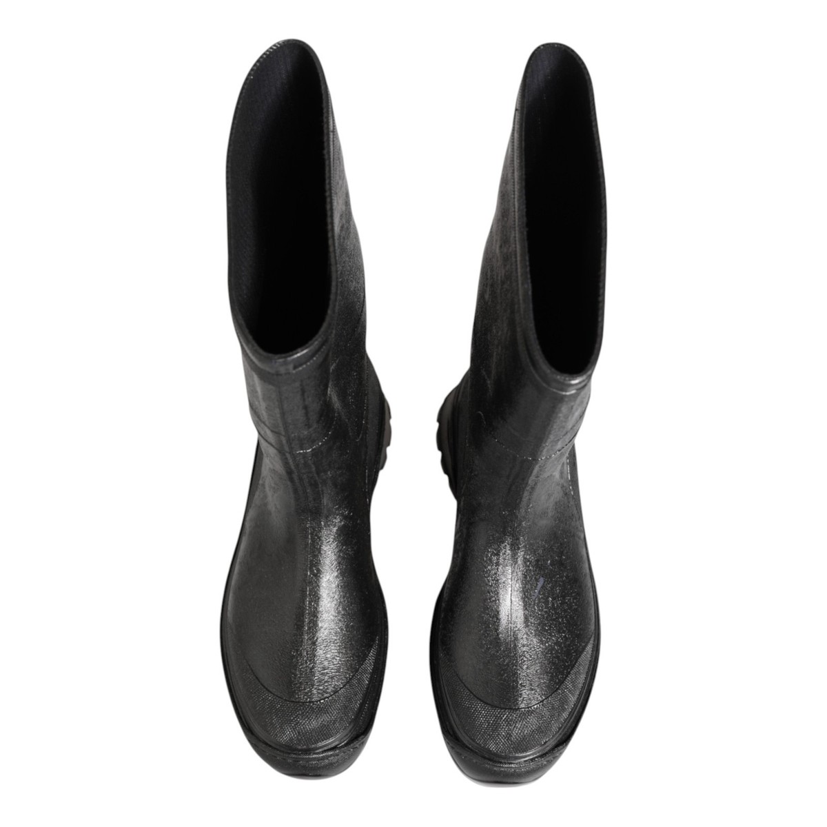 Dolce & Gabbana Metallic Gray Pull On Rain Boots Shoes display picture 1