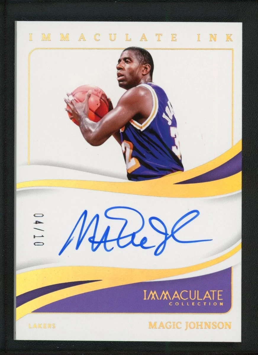 Panini Magic Johnson Basketball Autographed Sports Trading Cards
