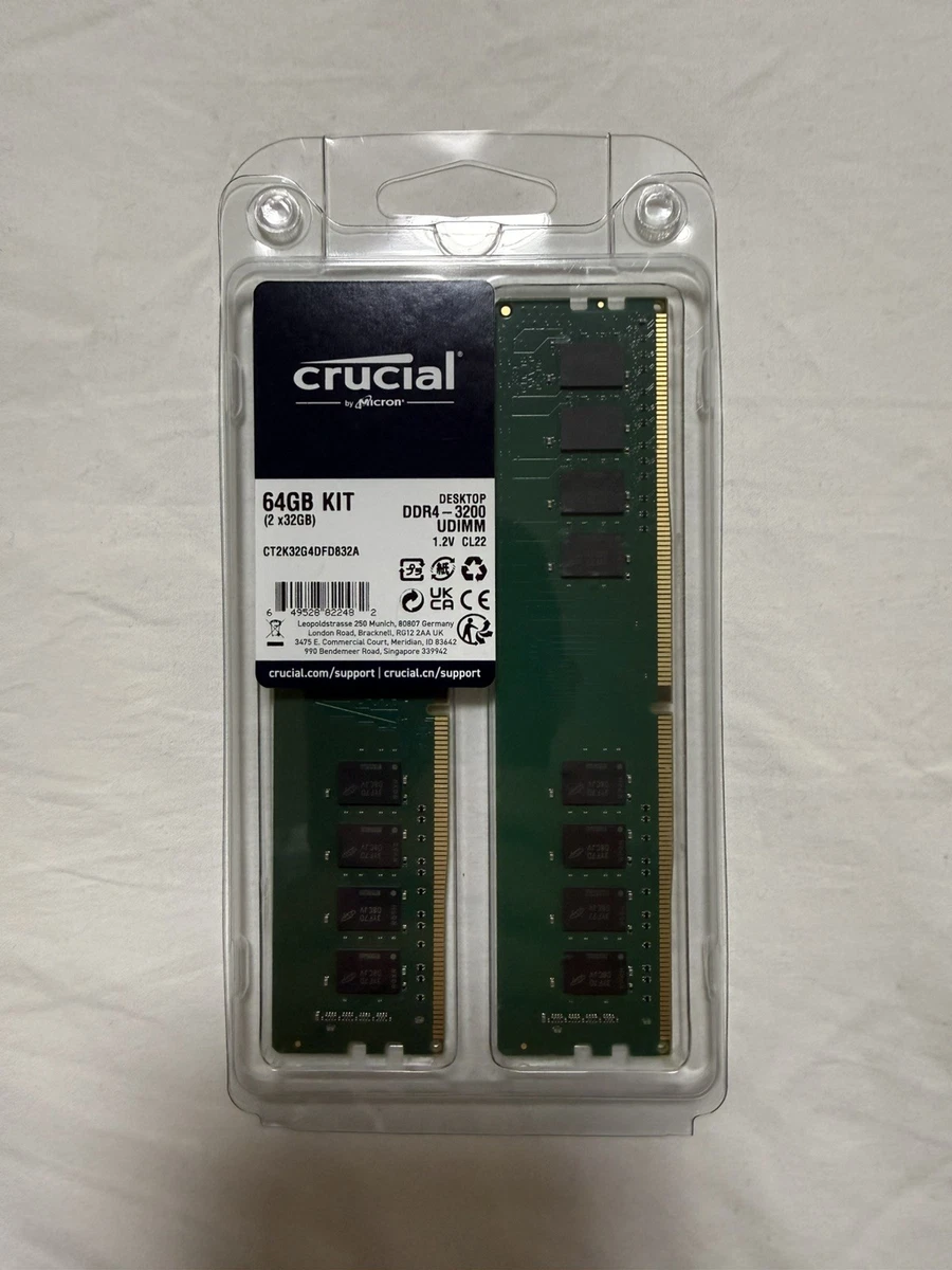 Crucial DDR4 SDRAM 64 GB Total Capacity Memory (RAM) for sale | eBay