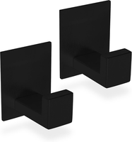 2X Handtuchhaken Ohne Bohren Selbstklebend Schwarz Handtuchhalter | Edelstahl Kl