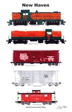 New Haven Script Letter-era Train 11"x17" Railroad Poster Andy Fletcher signed