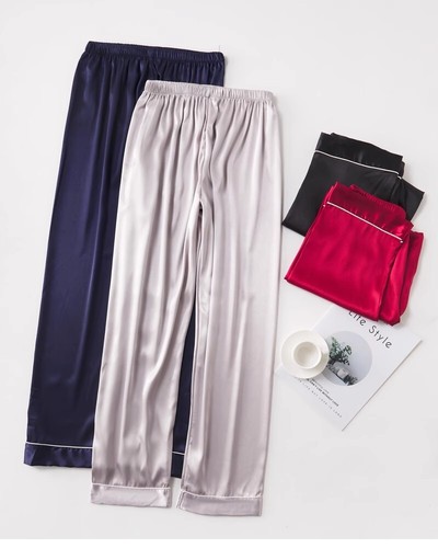 Men Loose Satin Silk Pyjamas Pants Sleep Bottoms Lounge Pants Sleepwear S~6XL - Bild 3 von 31