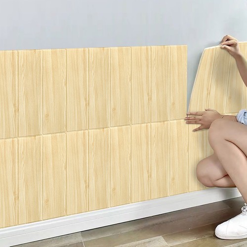 80PCS 3D Wood Effect Tile Brick Wall Sticker Self-adhesive Waterproof Foam Panel - Picture 34 of 62
