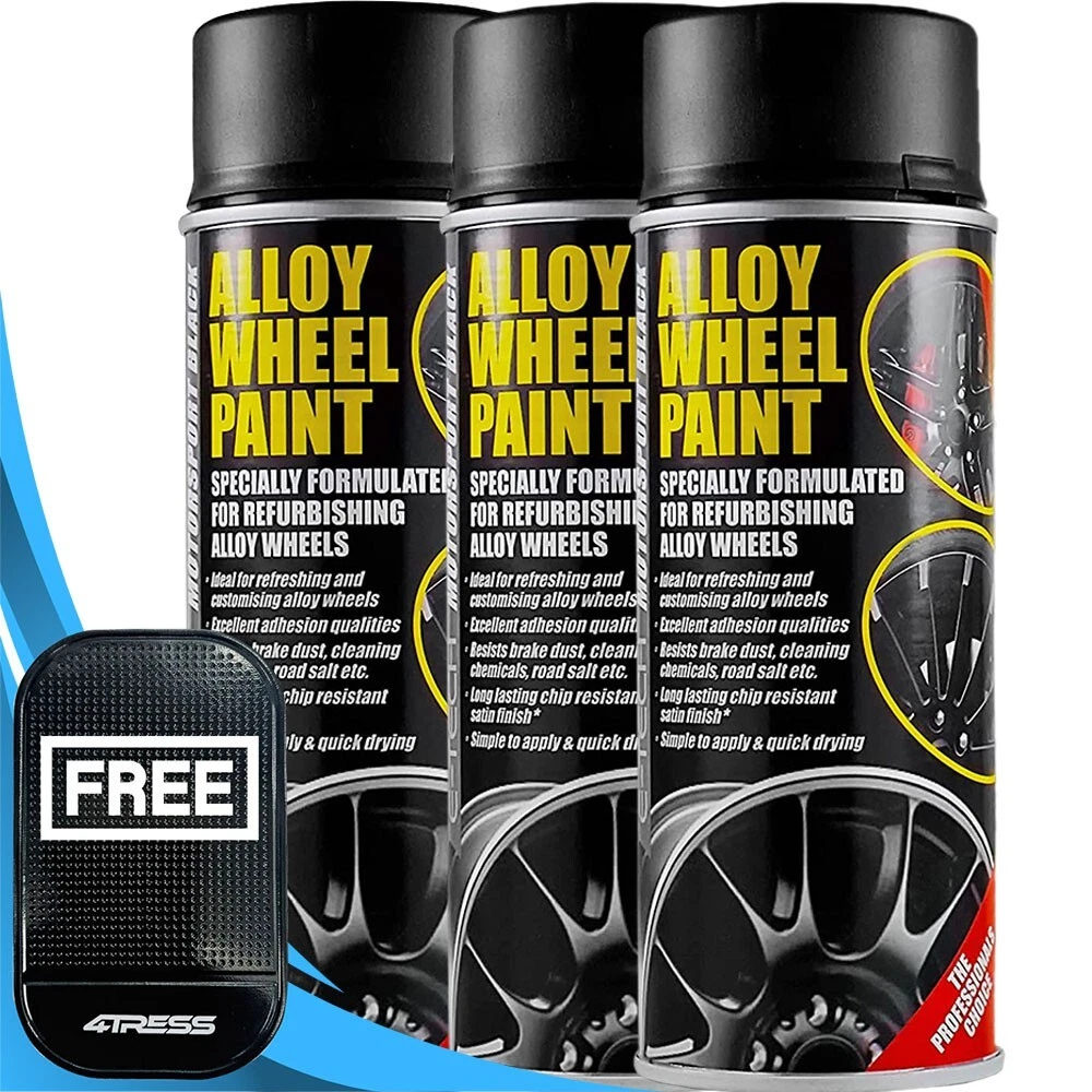 BLACK Alloy Wheel Spray Paint E TECH 3x 400ml Cans Car Wheels Refurbish. Mat