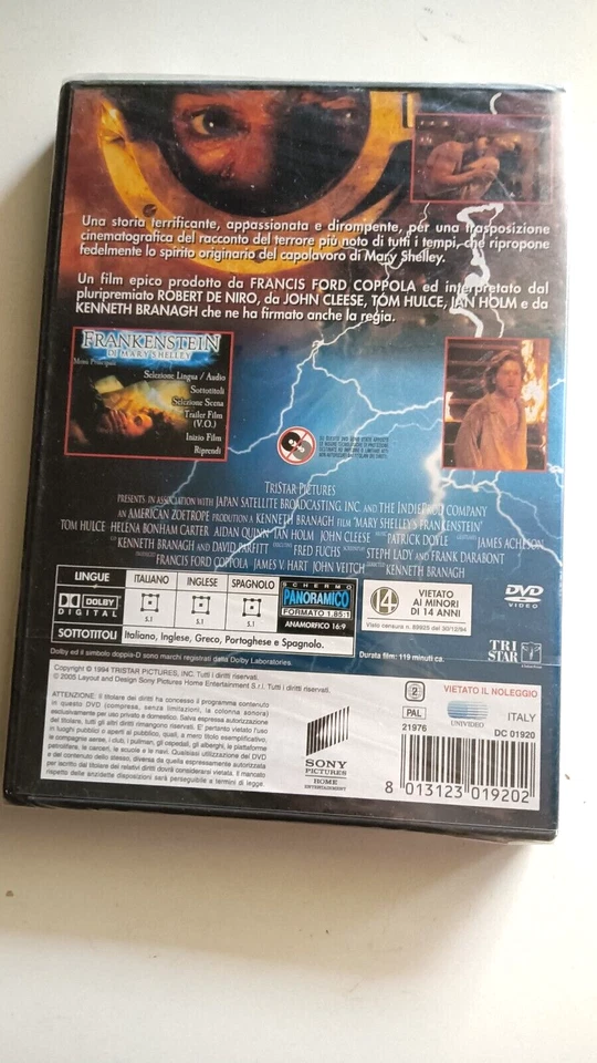 FRANKENSTEIN DVD ED SPECIALE DE NIRO BRANAGH HORROR SHELLEY M - Immagine 2 di 3