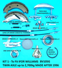 Brake Shoes, Cables, Bearings & Service Kit for BV105 IFOR WILLIAMS Trailer