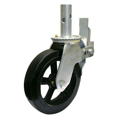 8'' Rubber Scaffold CASTER Wheels w/ Locking Brakes 1-3/8'' Stem 500 lbs. Capacity