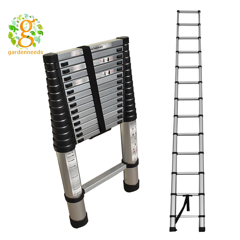 10.5-14.5FT Step Ladder Aluminum Telescoping Ladder Heavy Duty Extension Ladders