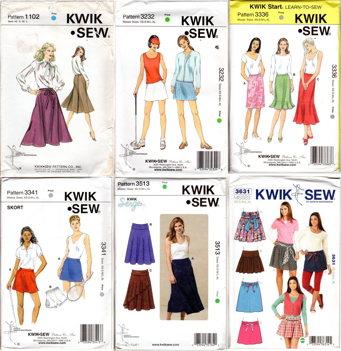 choice-kwik-sew-by-kerstin-martensson-patterns-misses-skirts-skorts-top-cardi-ebay