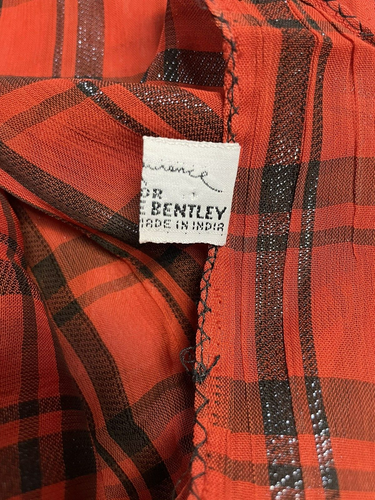 Jeffrey Lawrence for Lawrence Bentley 56"x10.5" Red & Black Plaid Fringed Scarf - Picture 4 of 7