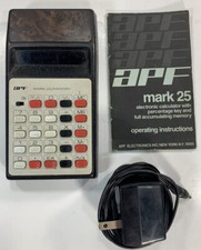 APF Mark 25 Electronic Calculator W/ Manual And Ac Adapter Tested Works