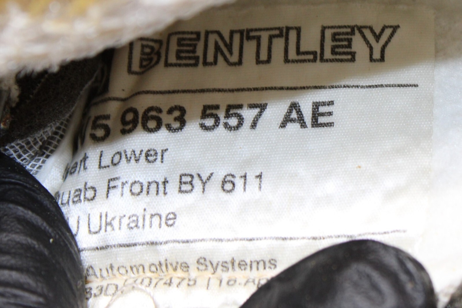 2006-12 BENTLEY CONTINENTAL FRONT RIGHT PASSENGER SIDE SEAT UPPER CUSHION OEM