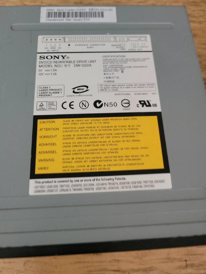Sony DW-D22A DVD/CD REWRITABLE DRIVE - Image 3 of 4