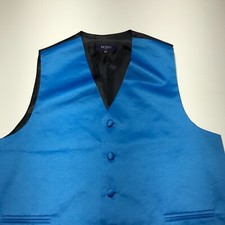 Retro Paris Suit Vest Mens Size XS Blue Black Button Up Tuxedo Wedding Formal
