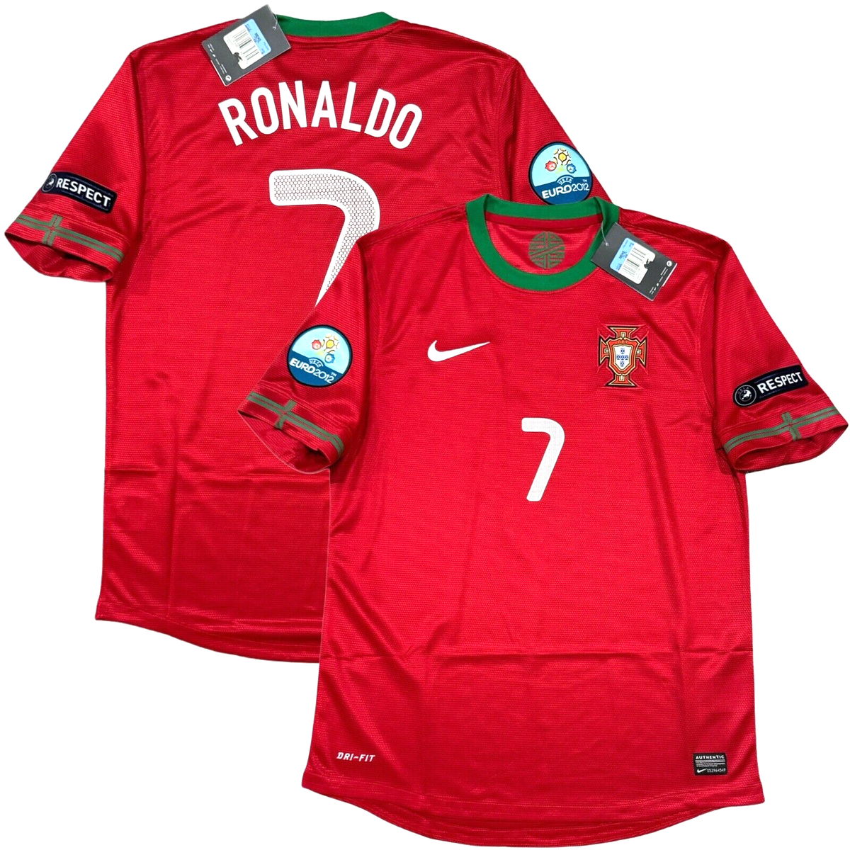 2012/13 Portugal Home Jersey #7 Ronaldo Medium Nike Soccer Euro