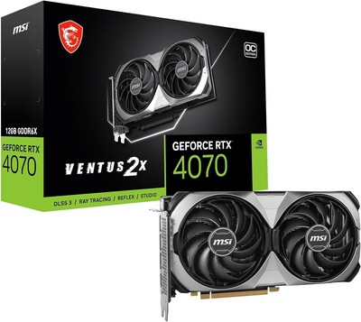 MSI GeForce RTX 4070 VENTUS 2X E 12G OC 2 Fan Compact Size Graphics Card