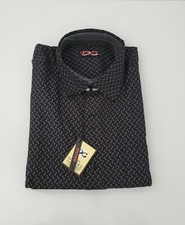 Desire Collection Men's Long Sleeve Fitted Pocket Dress Shirt black Suze XL New