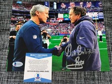 BILL BELICHICK SIGNED AUTOGRAPH 8X10 PHOTO NEW ENGLAND PATRIOTS BECKETT BAS COA