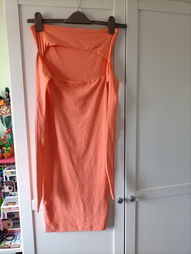Orange strapless bodycon dress with open back detail - KOOKAÏ Size 1 - Picture 3 of 4