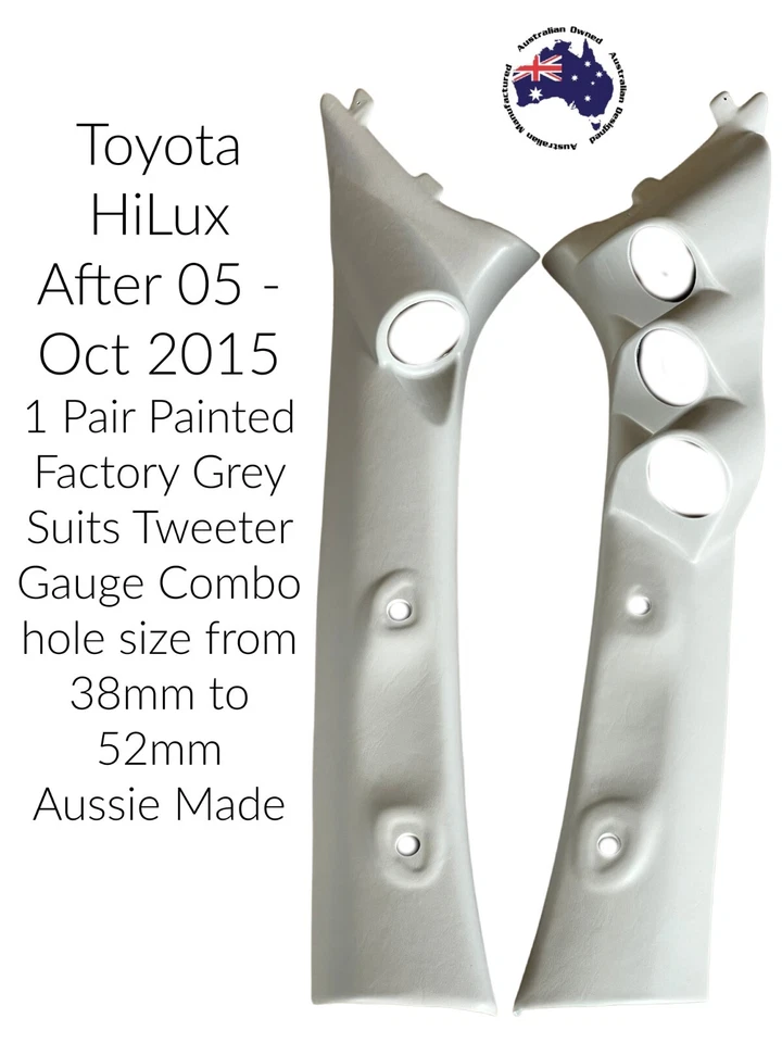 3 Gauge Pillar Pod Painted Factory Grey suit Toyota Hilux After 05 52mm N70 - image 4 of 4