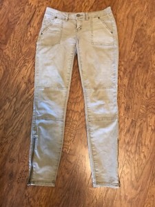 BETHANY MOTA Lola Jegging Ankle Zipper Mid Rise Gray Jeans Pants Womens Size 2