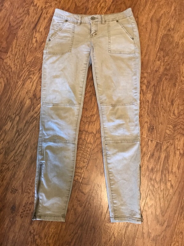 BETHANY MOTA Lola Jegging Ankle Zipper Mid Rise Gray Jeans Pants Womens Size 2