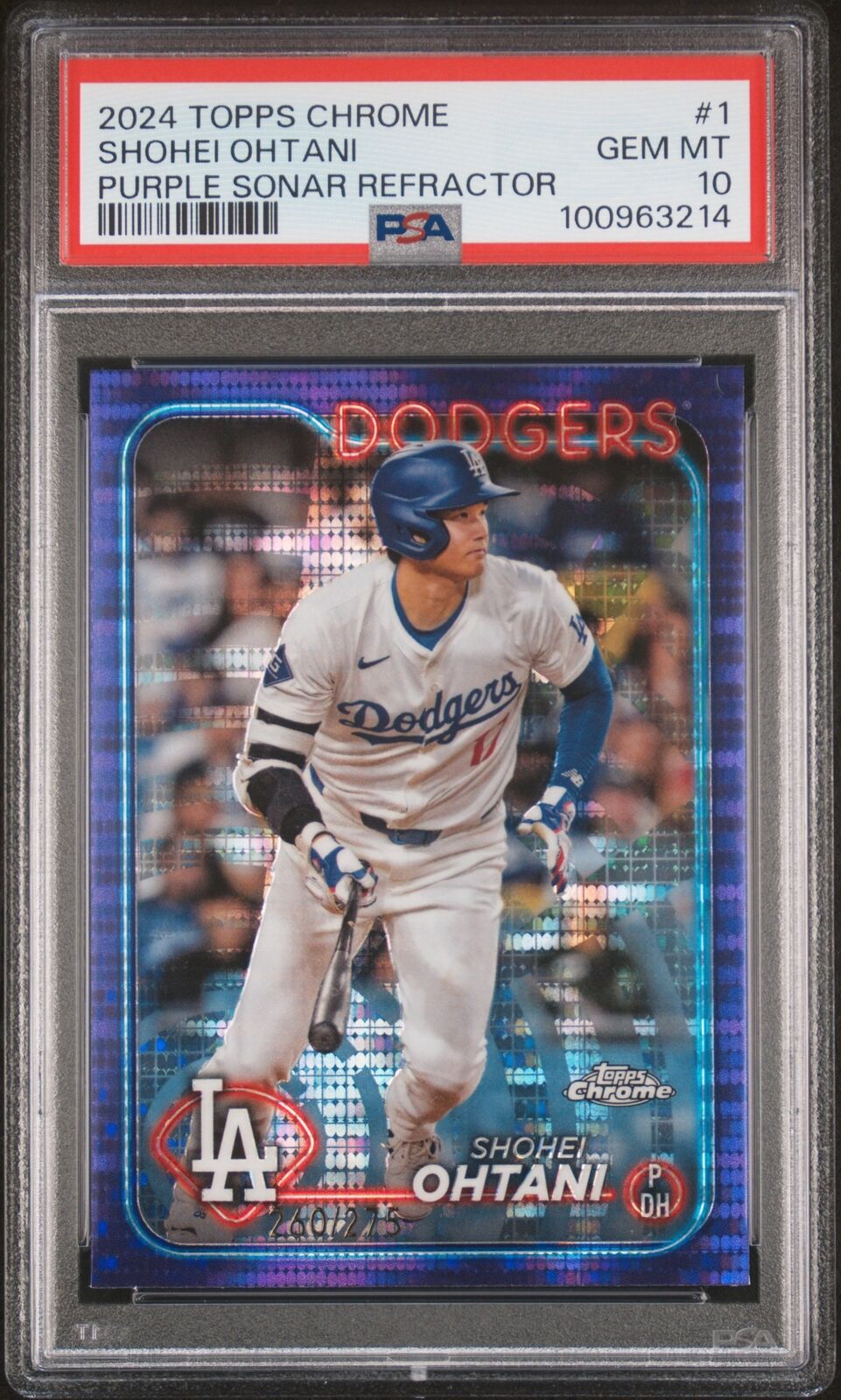 Shohei Ohtani 2024 Topps Chrome #1 Purple Sonar Refractor Shohei Ohtani 2024 Topps Chrome #1 Purple Sonar Refractor