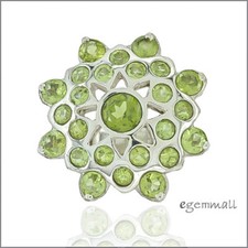 6.0ct Peridot Gemstone In Sterling Silver Heavy Cocktail Ring Size 9  91038