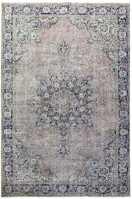 Teppich Vintage Stone Wash Antik Look 200x296 cm 100% Wolle Handgeknüpft grau