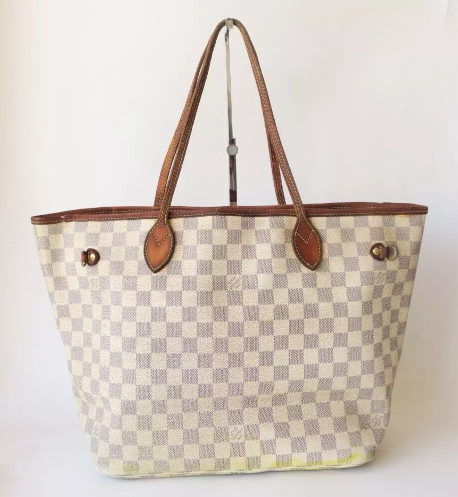 Authentic Louis Vuitton Damier Neverfull MM Shoulder Tote Bag