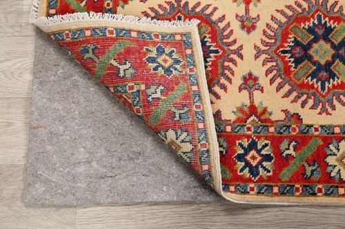 Vegetable Dye Ivory/ Red Super Kazak 2x3 Rug Wool Hand-Knotted Oriental Carpet - Picture 10 of 12