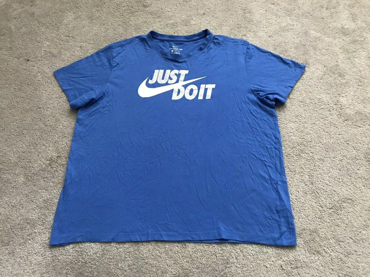 T-shirt Bleu/Blanc Homme Nike Just Do It Swoosh