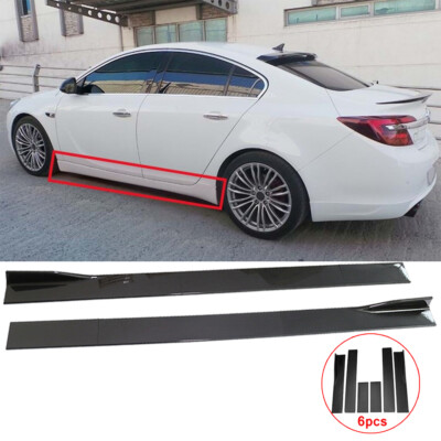 Side Skirt Splitter, Car Side Skirts 2.2m Glossy Black Rocker Panel Exterior Bottom Line Extensions Splitter for A3 A4 A5 A6 A7 A7 A8 Q3